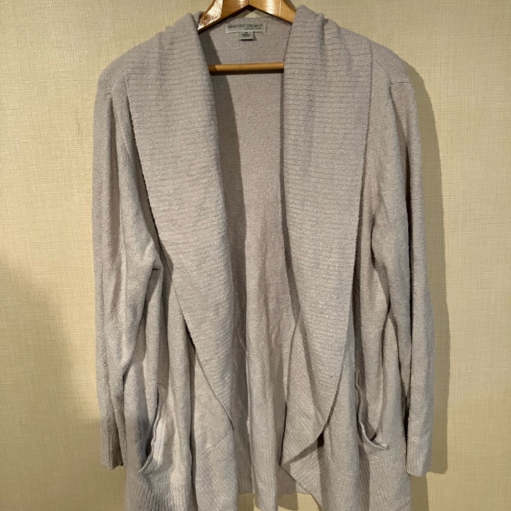Barefoot Dreams Cozy Chic Lite Circle Cardigan - Silver - 3X